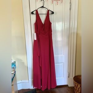 Azazie Burgundy Kori Bridesmaid Dress Size A10